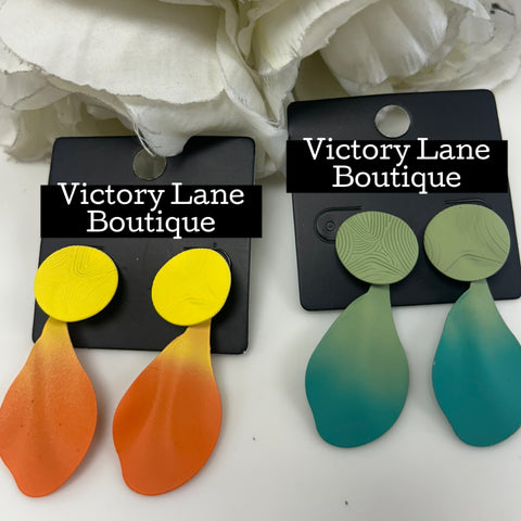 Ombré Metal Tear Drop Earrings