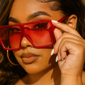 Square Plastic Frame Tinted Sunglasses