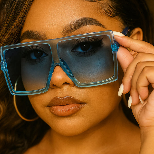 Square Plastic Frame Tinted Sunglasses