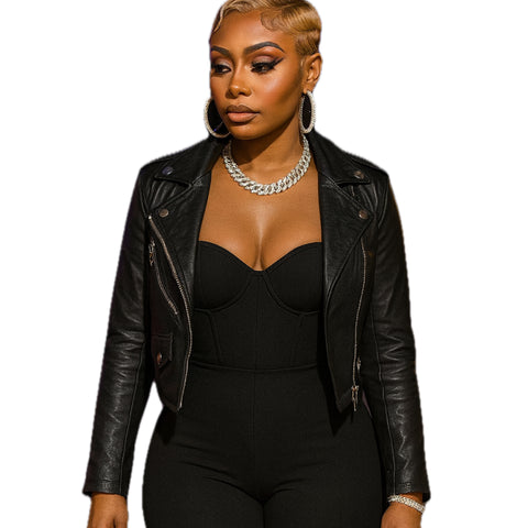 “Lina” Faux Leather Jacket