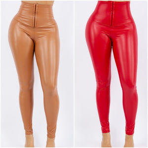 “Paint the Town” Faux Leather High Waisted Legging Pants