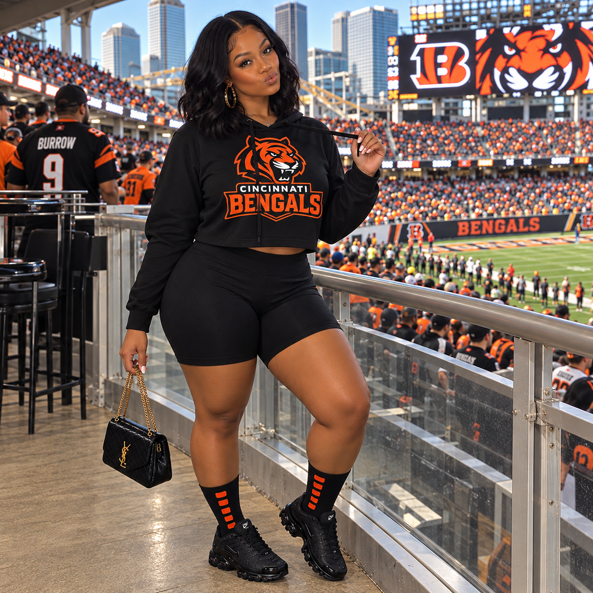 “Tiger” Long Sleeve Womens Crop Hoodie