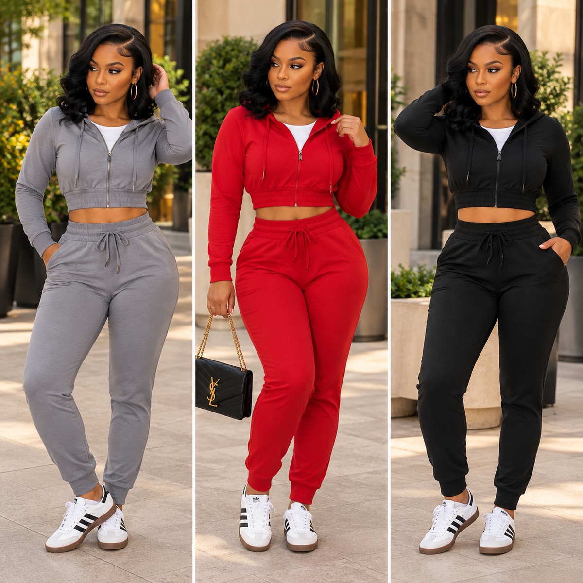 “Danni” Lightweight 2 piece Crop Hoodie & Jogger set