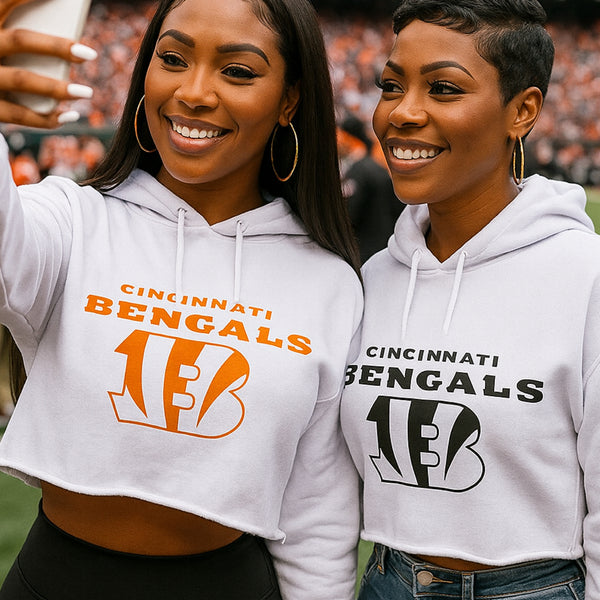 Long Sleeve Crop Bengals Hoodie