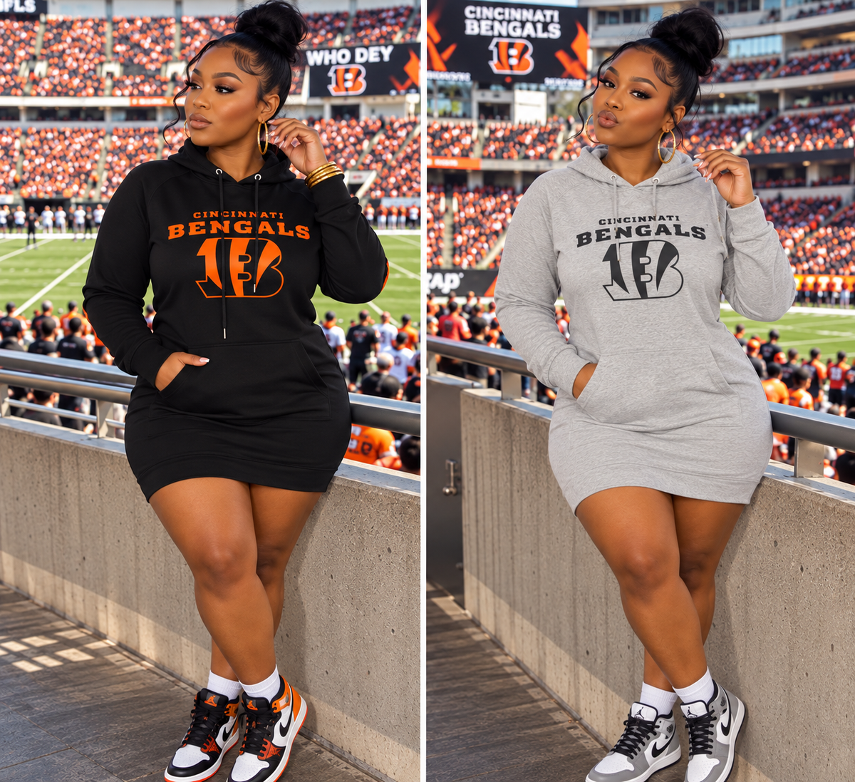 Bengals Fleece Hoodie Dress