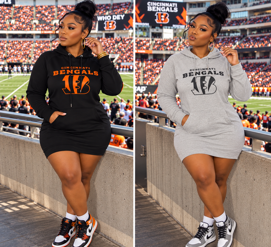 Bengals Fleece Hoodie Dress