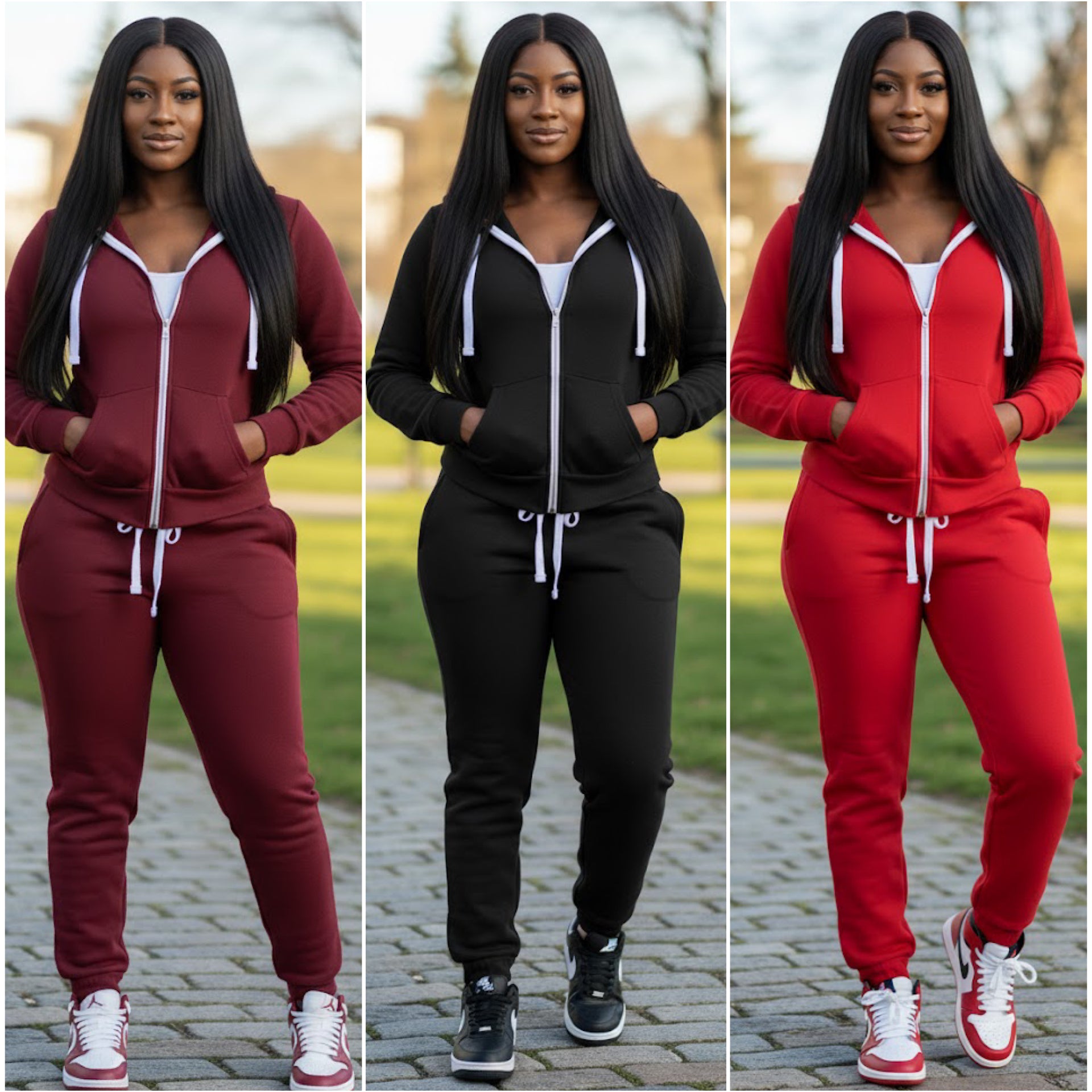 “Tori” Fleece Lined Zip Hoodie & Jogger Set