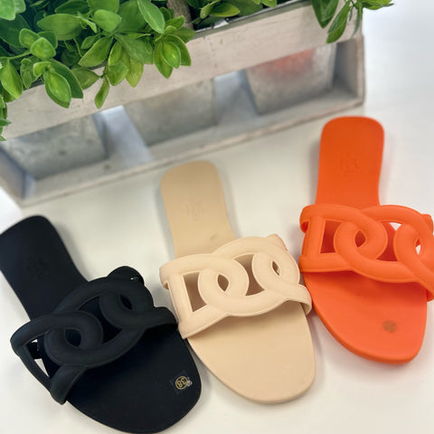 “Linked” Rubber Luxury Sandals