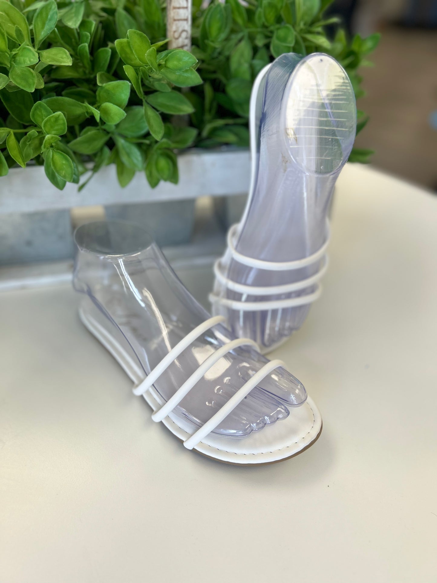 Triple Strap Faux Leather Sandals