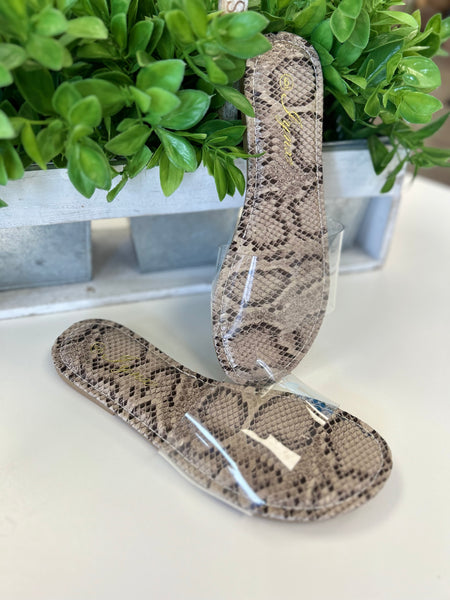 Animal Print Clear Strap Sandals