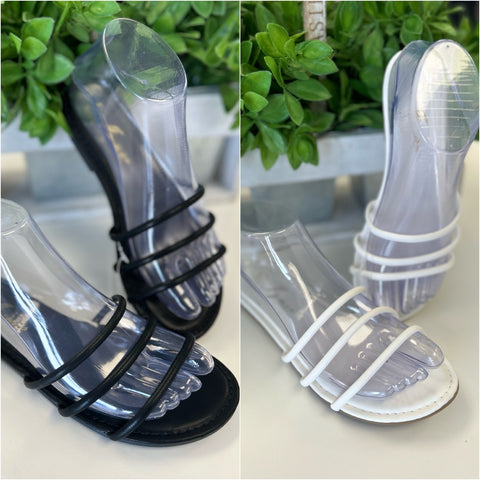 Triple Strap Faux Leather Sandals