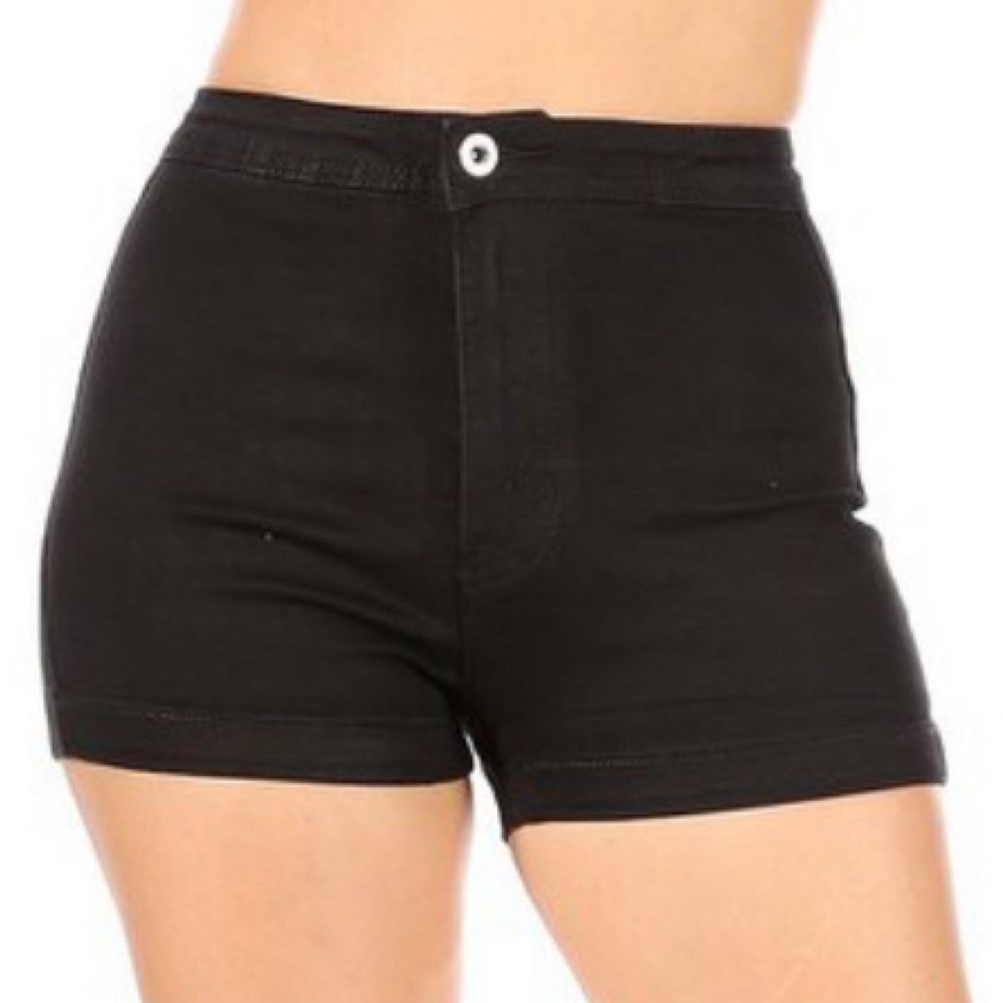 High Waist Stretch Denim Shorts