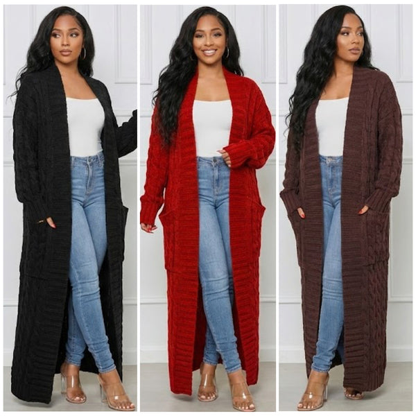 “Anastasia” Cable Knit Cardigan Sweater