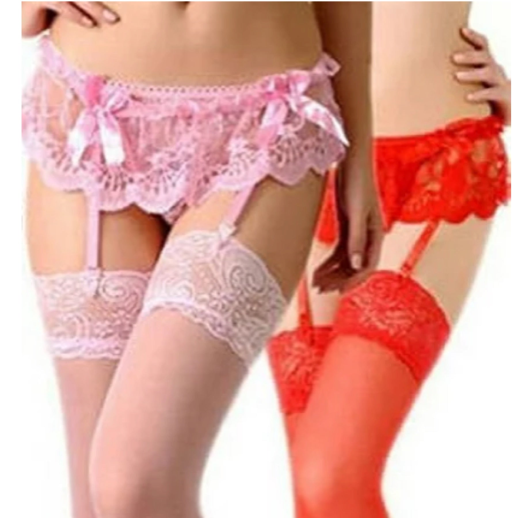 Pink Lace Garter Belt