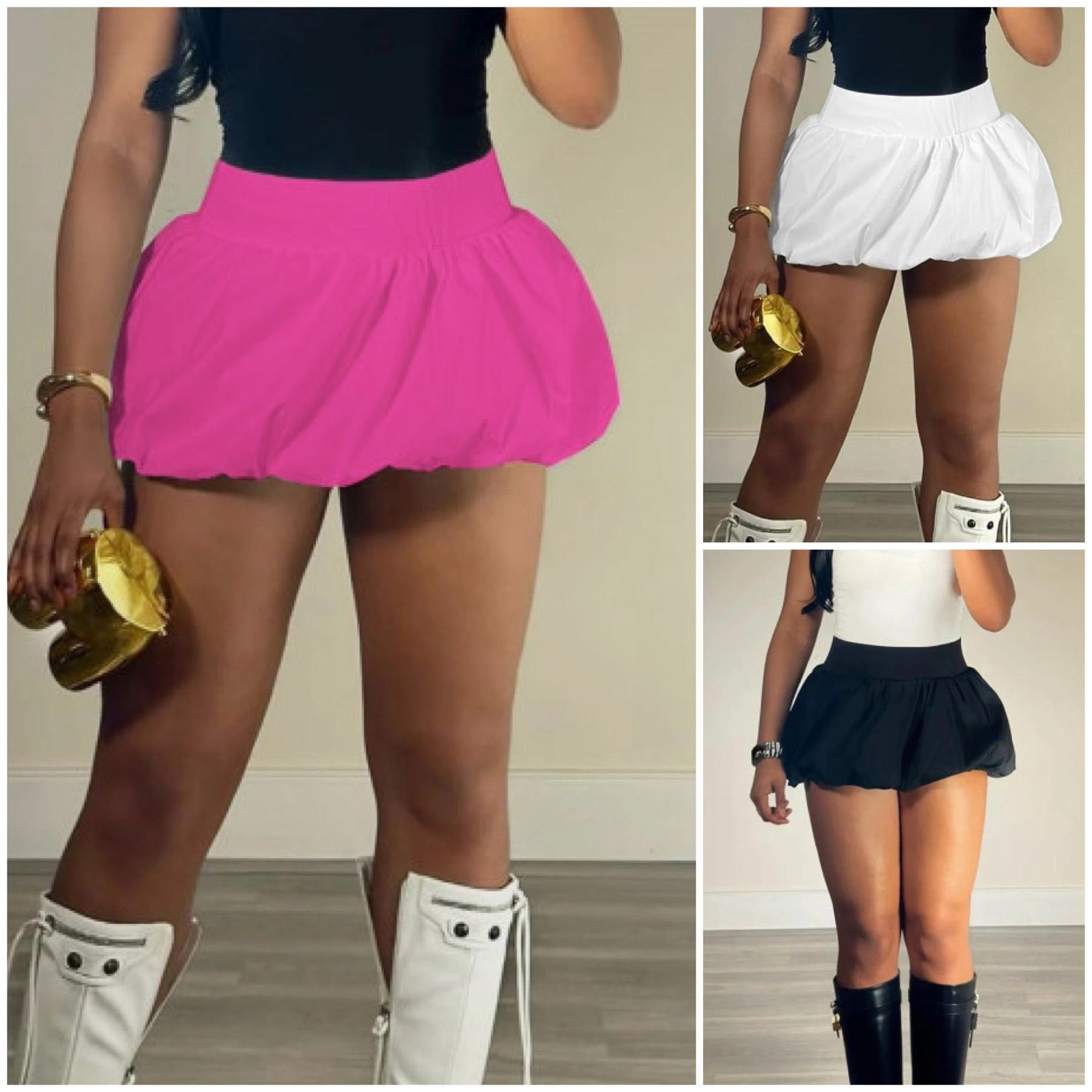 “Bubbles” Puff Mini Skirt