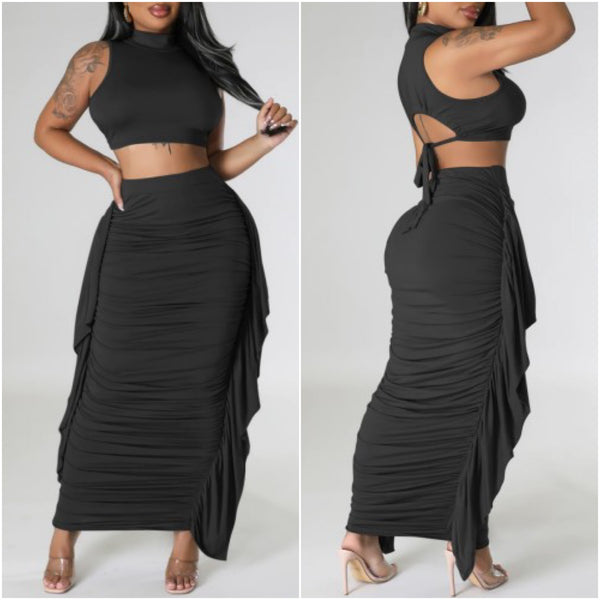 “Cloudy” 2 Piece Ruffle Skirt Set