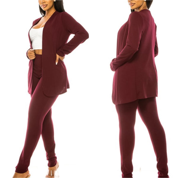 “Work Chic” Casual 2 Piece Blazer Pant Set