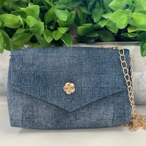 Mini Faux Denim Crossbody