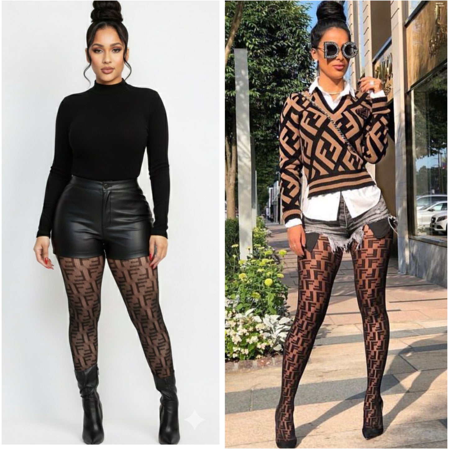 Print Fishnet Stockings