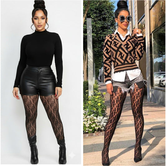 Print Fishnet Stockings
