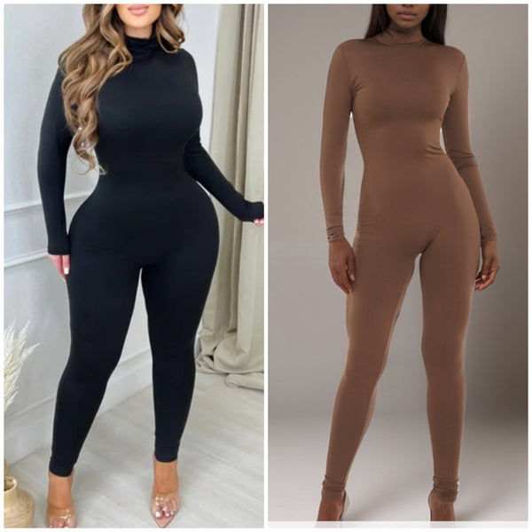 “Katrina” Lightweight Long Sleeve Turtleneck Jumpsuit