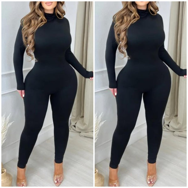 “Katrina” Lightweight Long Sleeve Turtleneck Jumpsuit