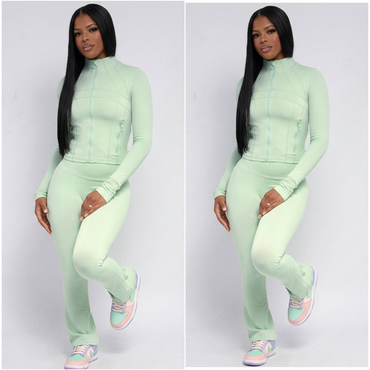 “Ivy” 2 Piece Lightweight Stretch Long Sleeve Pant Set