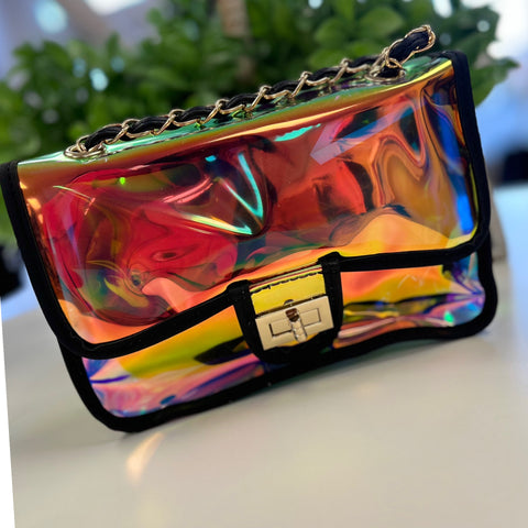 Clear Holographic Rectangle Crossbody Purse