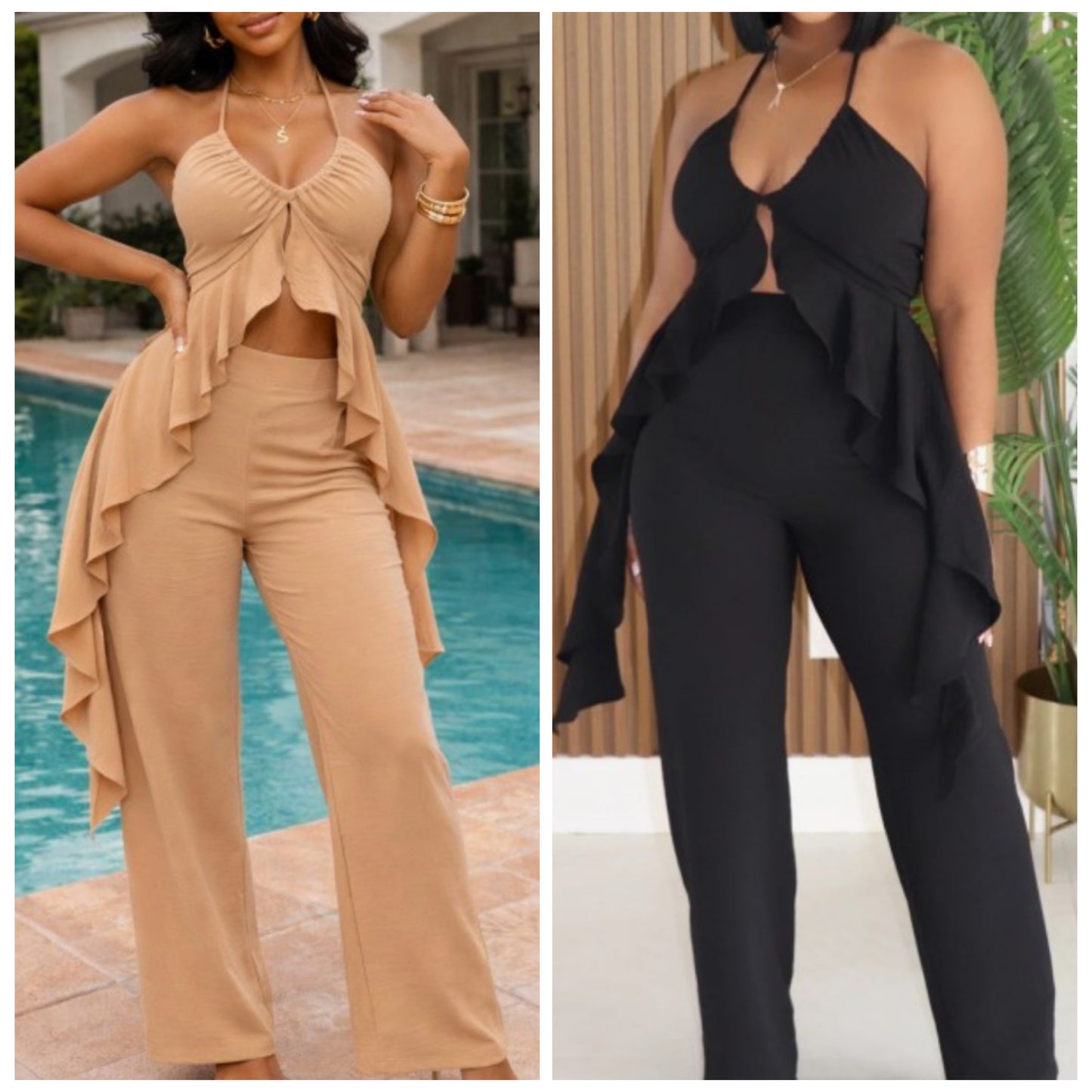 “Let it Flow” 2 Piece Halter and Pant Set