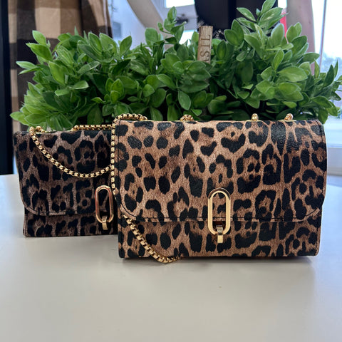 Gold Chain Leopard Crossbody Purse