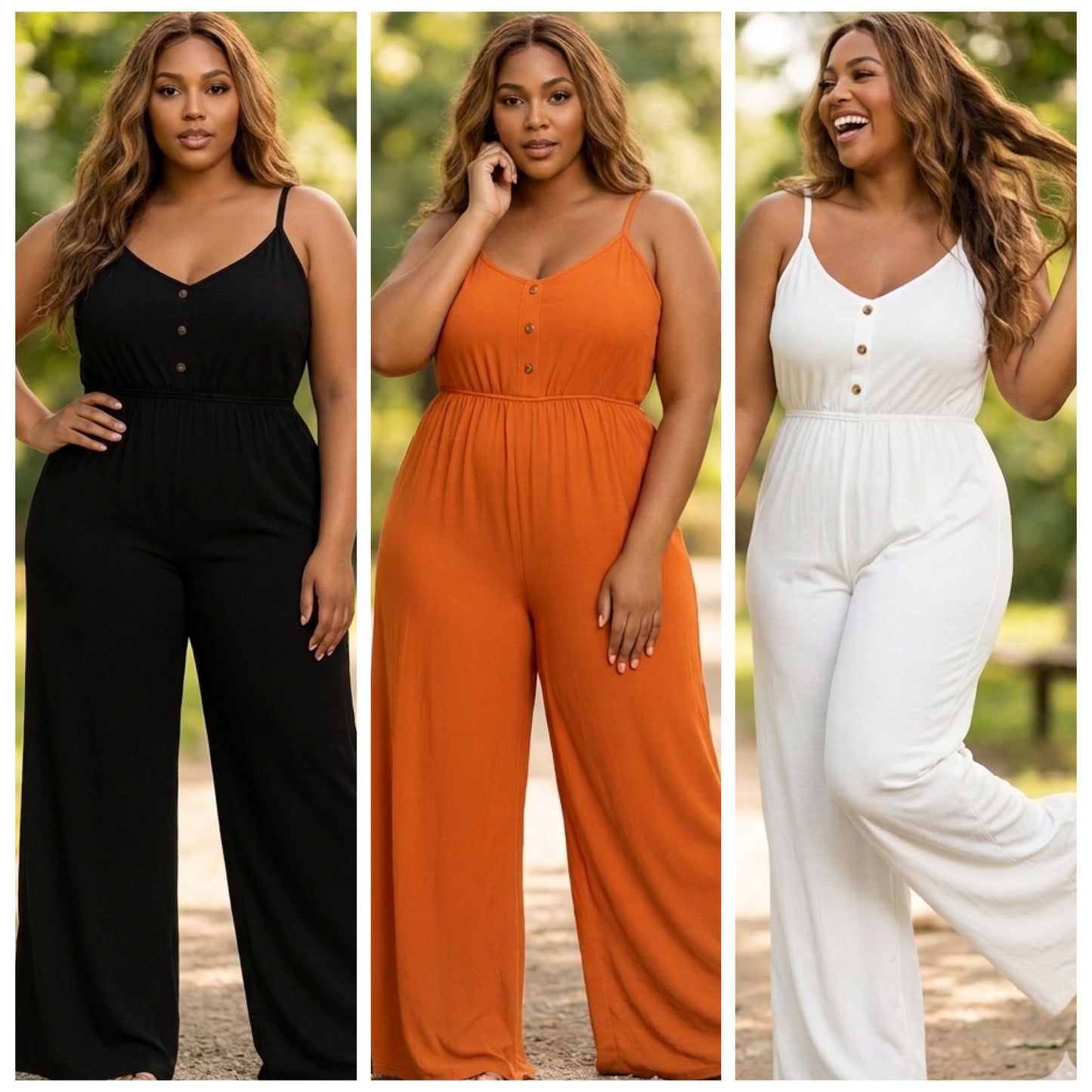 “Gigi” One Piece Spaghetti Strap Wide Leg Jumpsuit