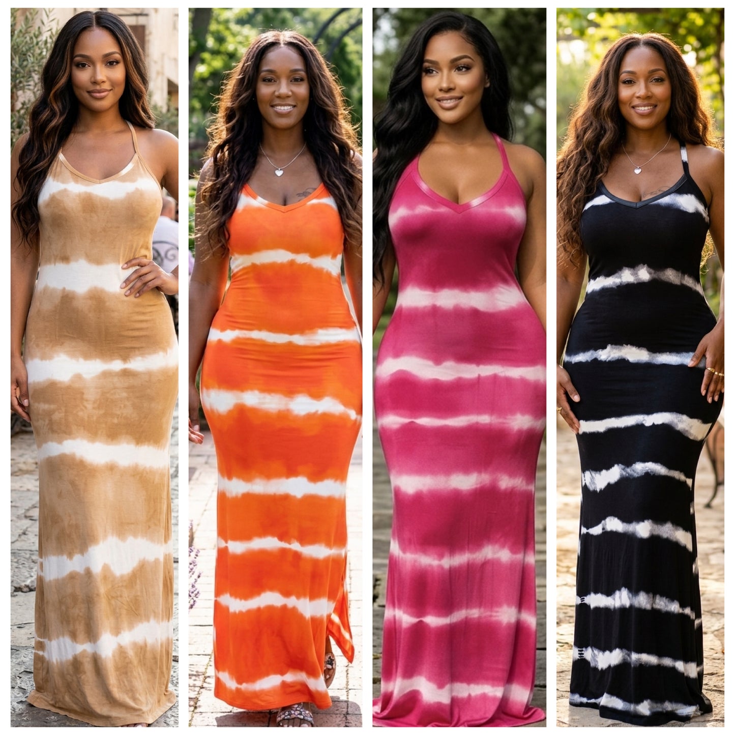 “Smoke” Tie Dye Racerback Maxi Dress