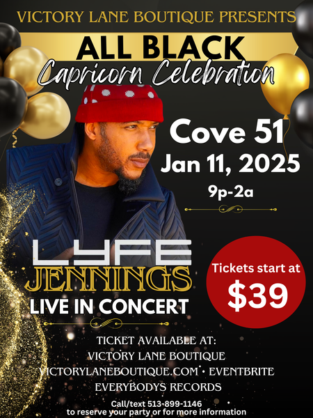 Victoria’s All Black Capricorn Birthday Celebration with Lyfe Jennings