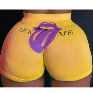 Lick Me Stretch Polyester Booty Shorts