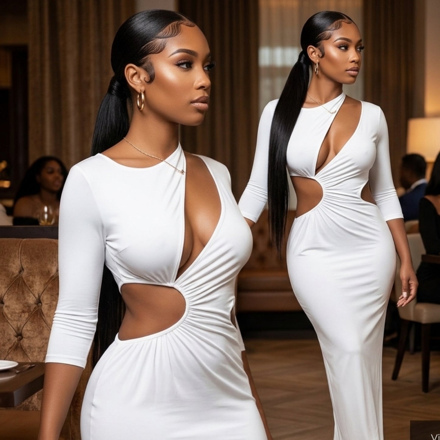 “Wifey” Cutout White Maxi Dress