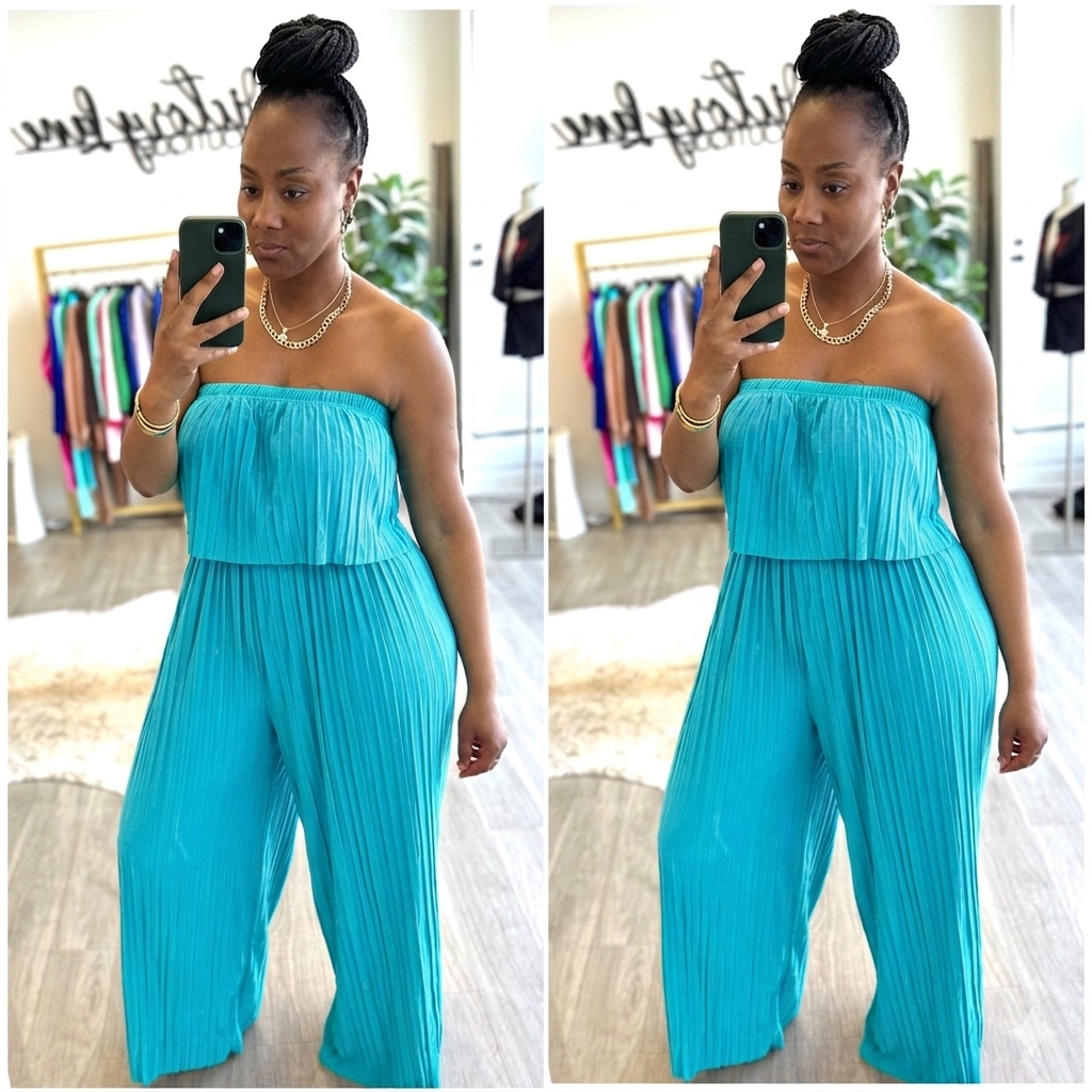 “Love Story” Pleated Halter Jumpsuit