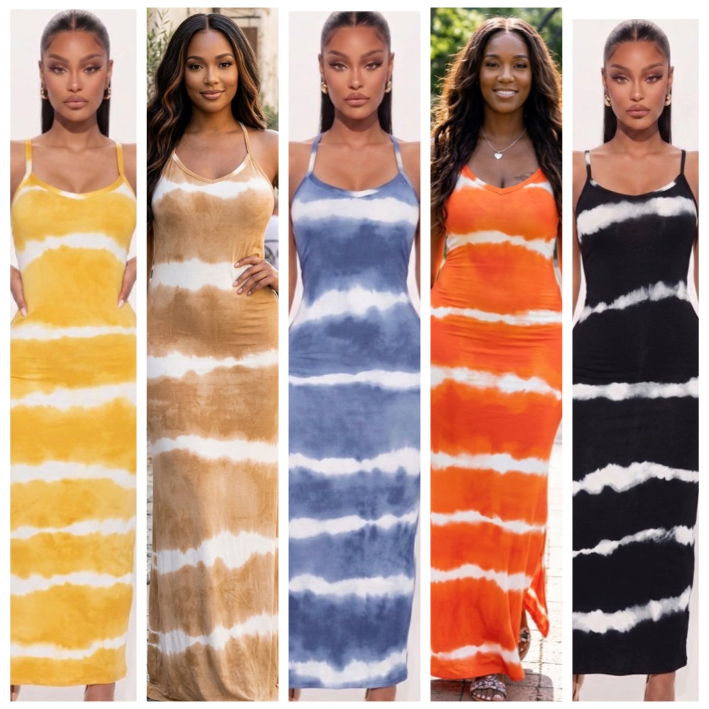 “Smoke” Tie Dye Racerback Maxi Dress
