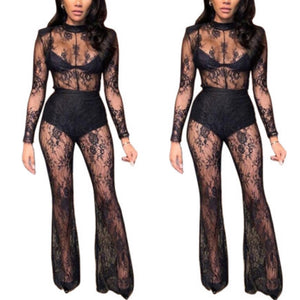 “Madonna” Black Lace Long Sleeve Jumpsuit