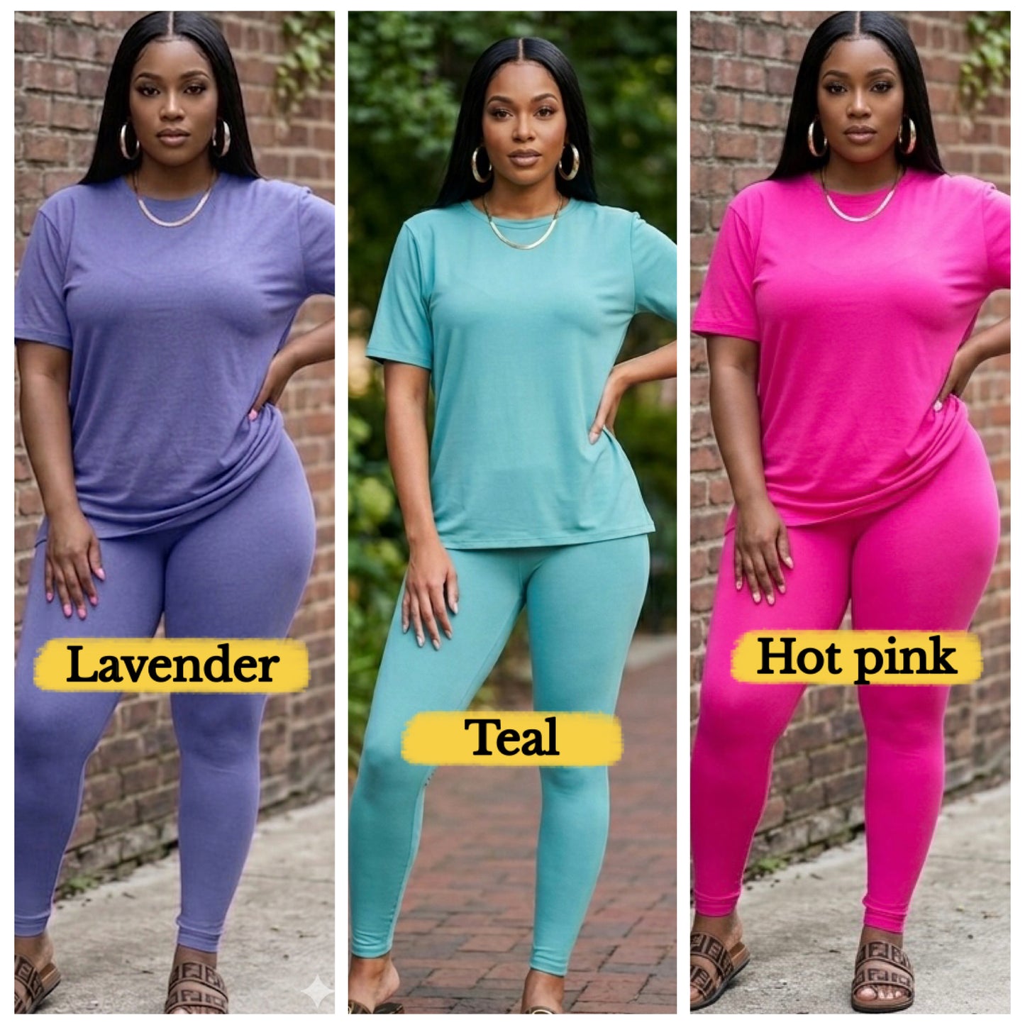 “Jojo” 2 Piece Fitted Cotton Tee Shirt & Legging Set