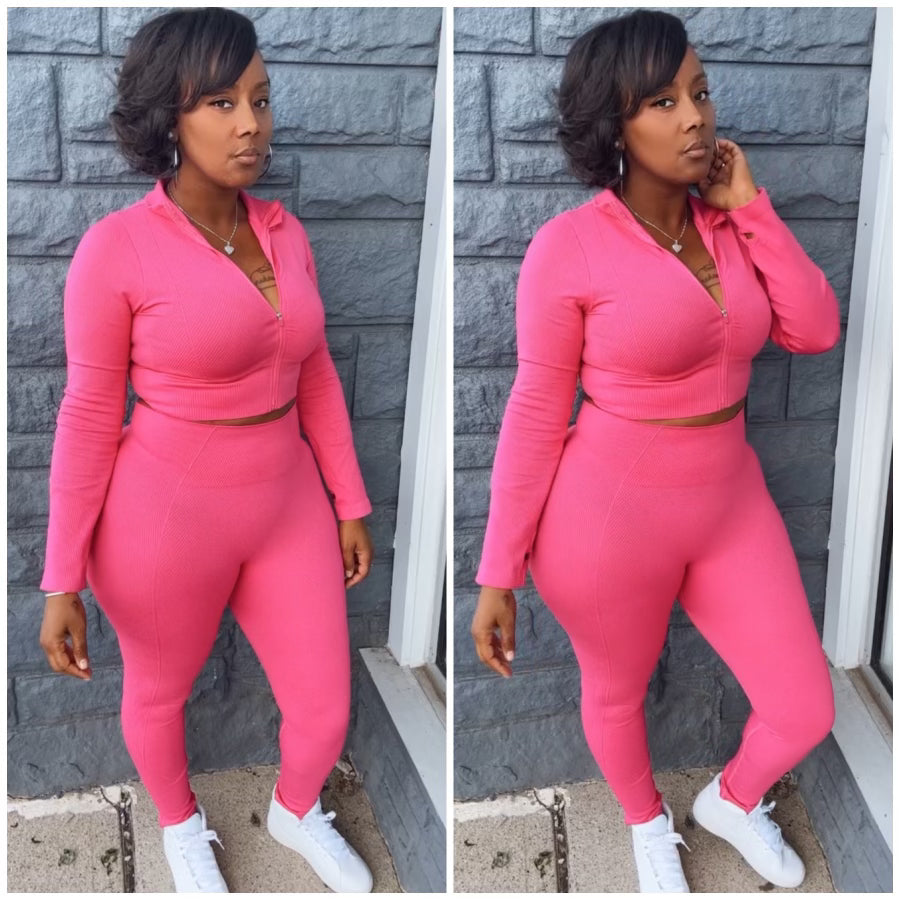 “Work It” 2 Piece Athletic Compression Legging Set
