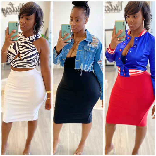 Bodycon Split Stretch Pencil Skirt