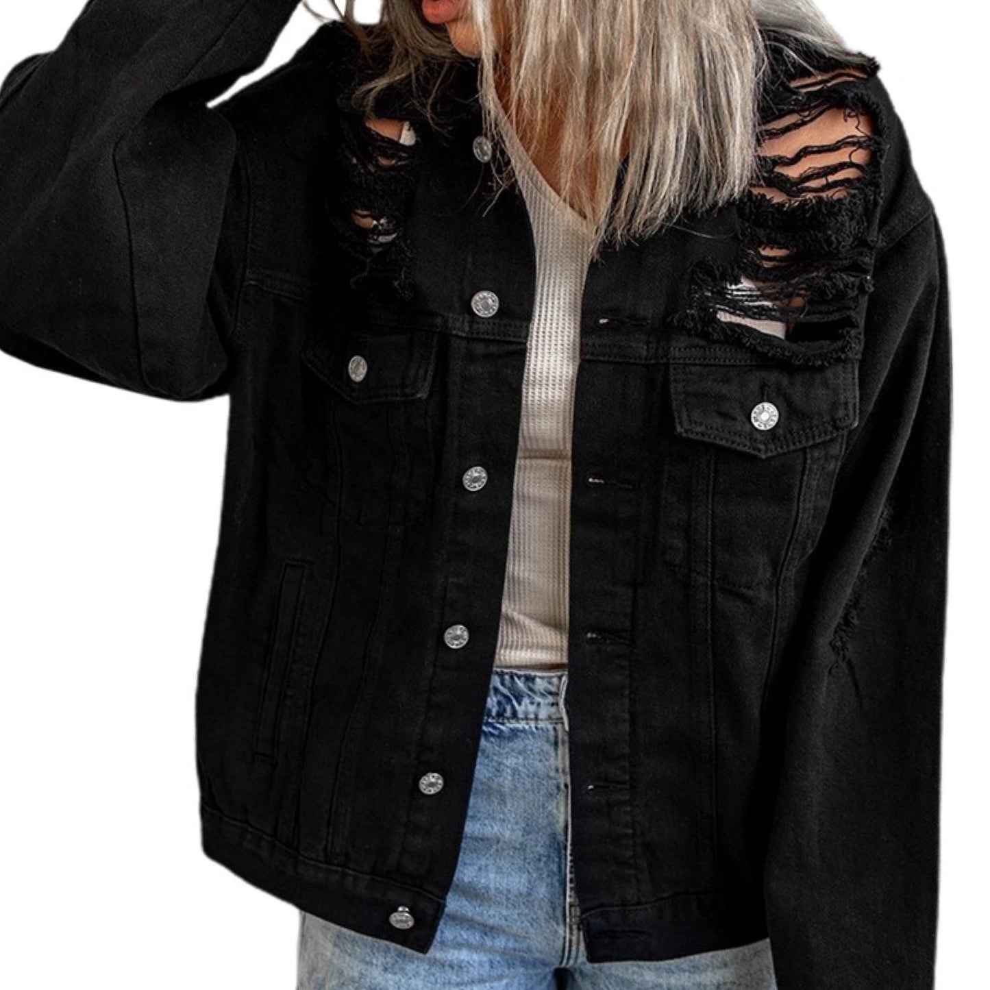 Distressed Denim Jacket