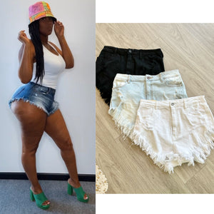 “Baddie” Frayed Bootie Shorts