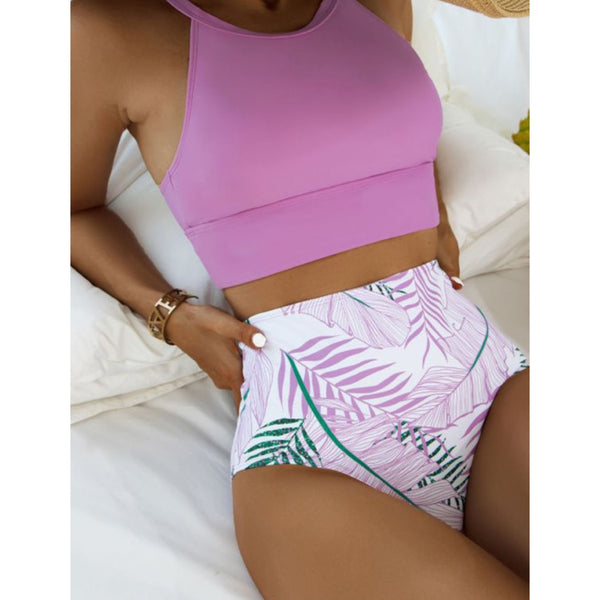 “Kona” Purple High Waisted 2 Piece Swimsuit