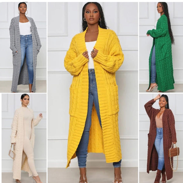 “Anastasia” Cable Knit Cardigan Sweater