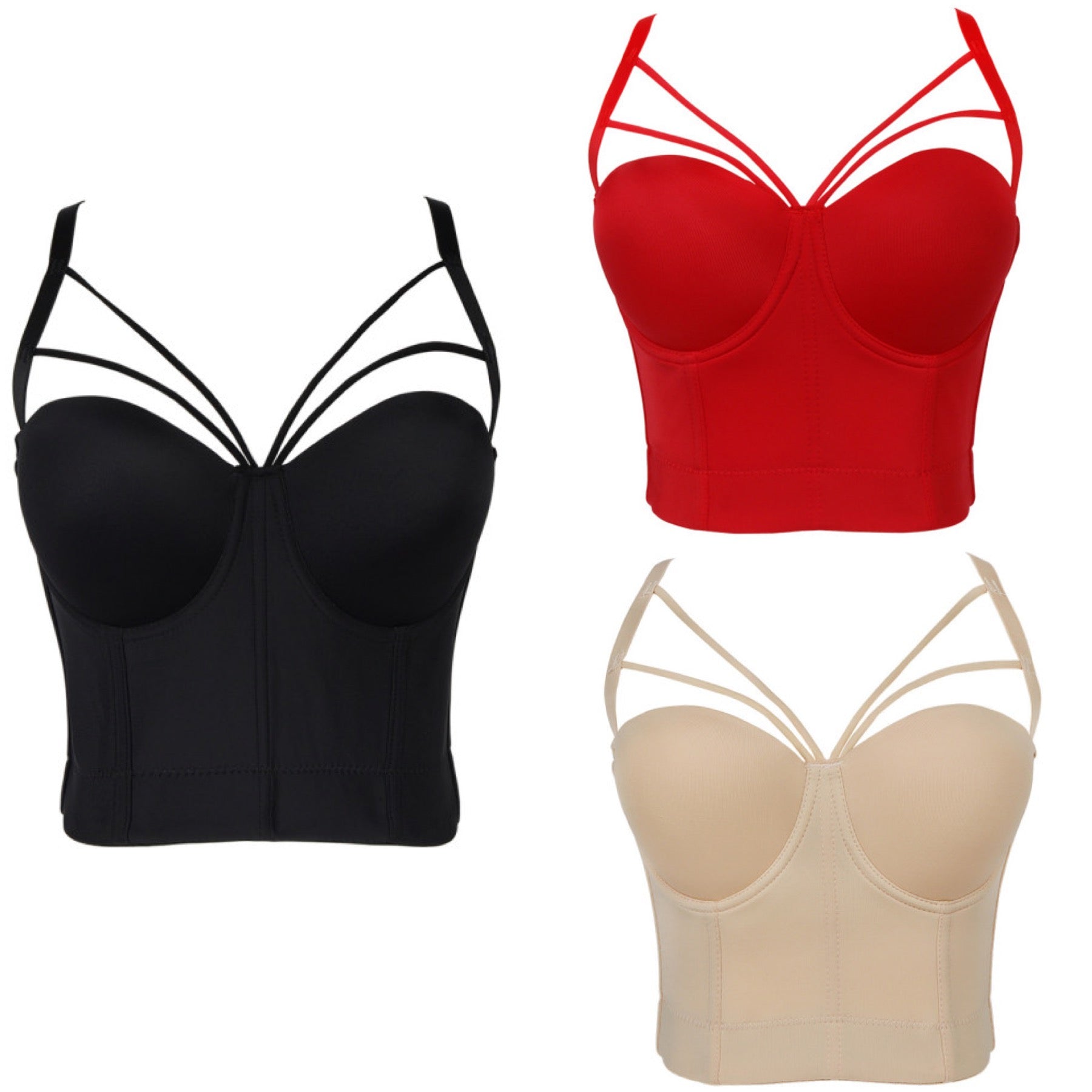 Luxe Strappy Corset Bustier Tops