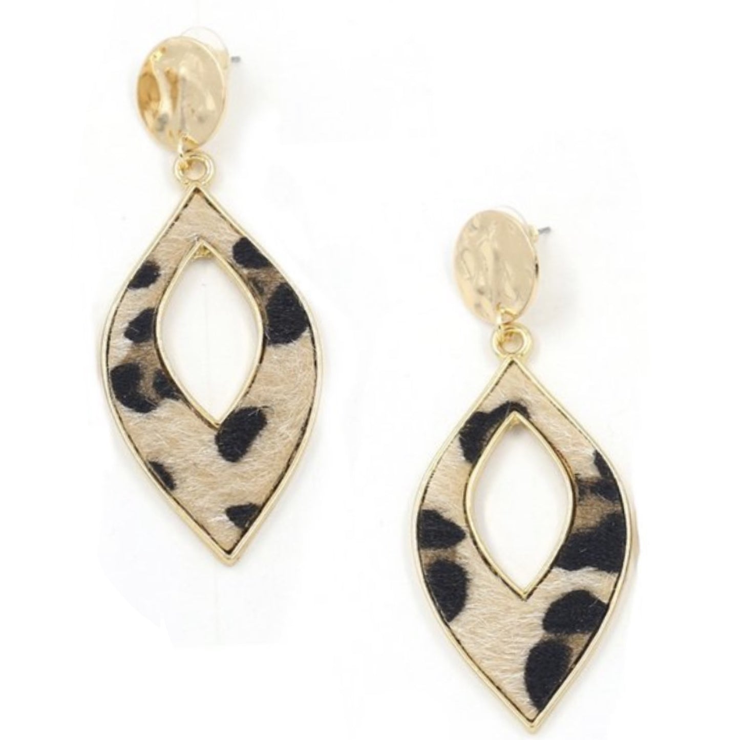 Leopard Tear Drop Gold Earring