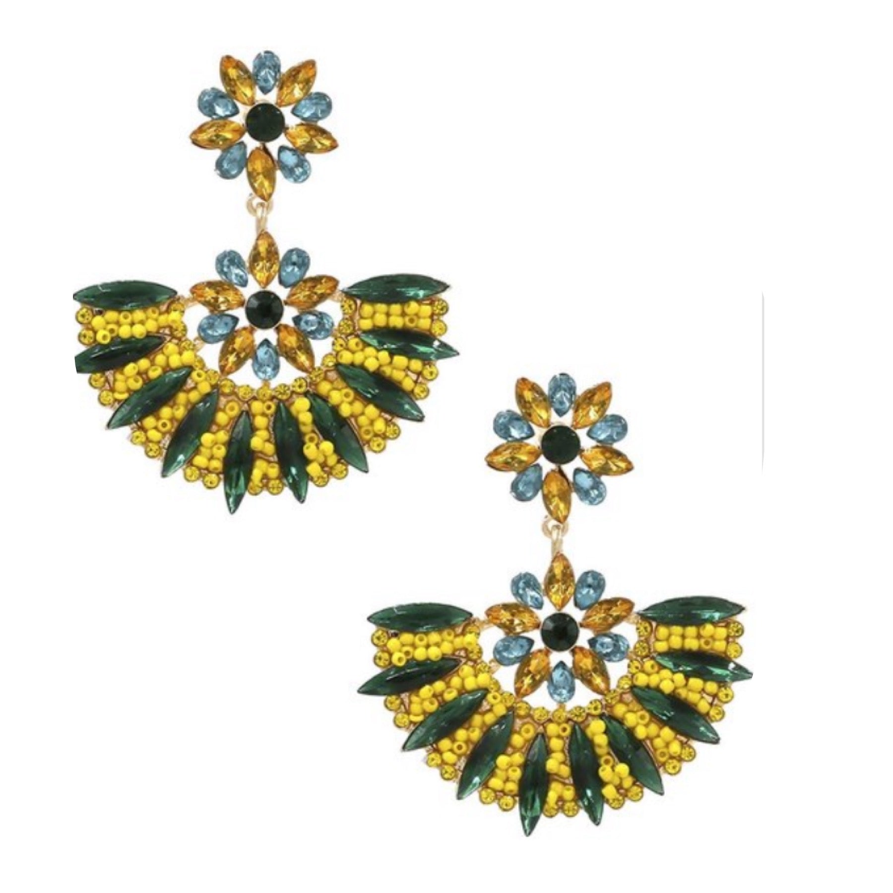 “Pineapple Delight” Rhinestone Earrings