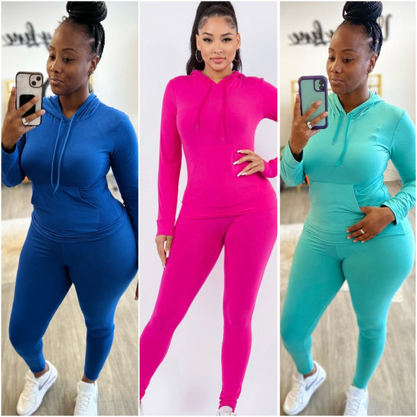 “Sister” 2 Piece Cotton Hoodie Leggings Set