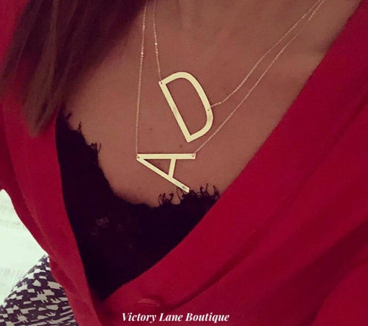 “Love Letters” Sideways Letter Necklace